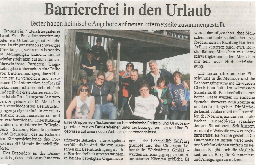 Zeitungsartikel aus der Printausgabe des Traunreuter Anzeigers vom 14.04.2015